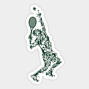 Tennis Player Illustration Sticker